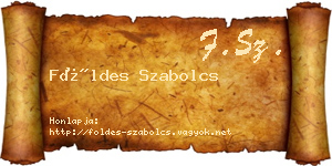 Földes Szabolcs névjegykártya