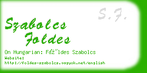 szabolcs foldes business card